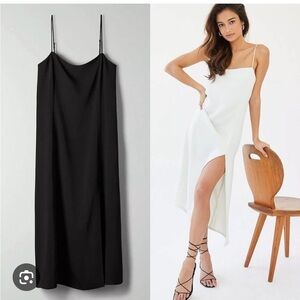 Aritzia Babaton Black Slit Midi Dress
